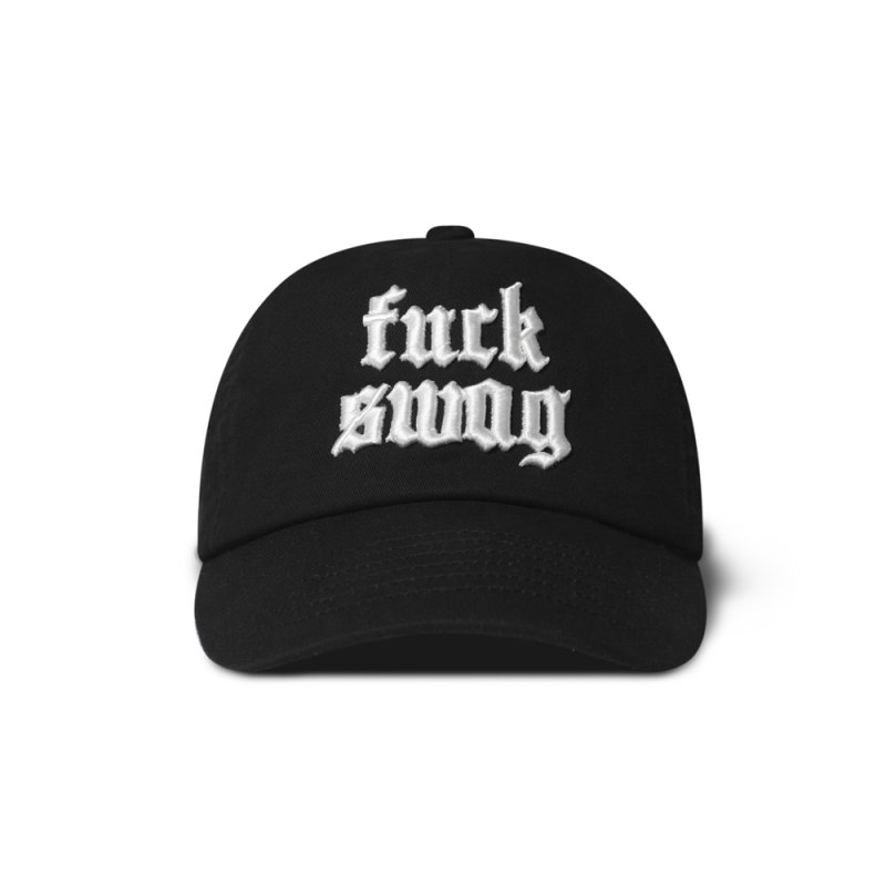 画像1: BlackEyePatch/FUCK SWAG 5 PANEL CAP（BLACK）