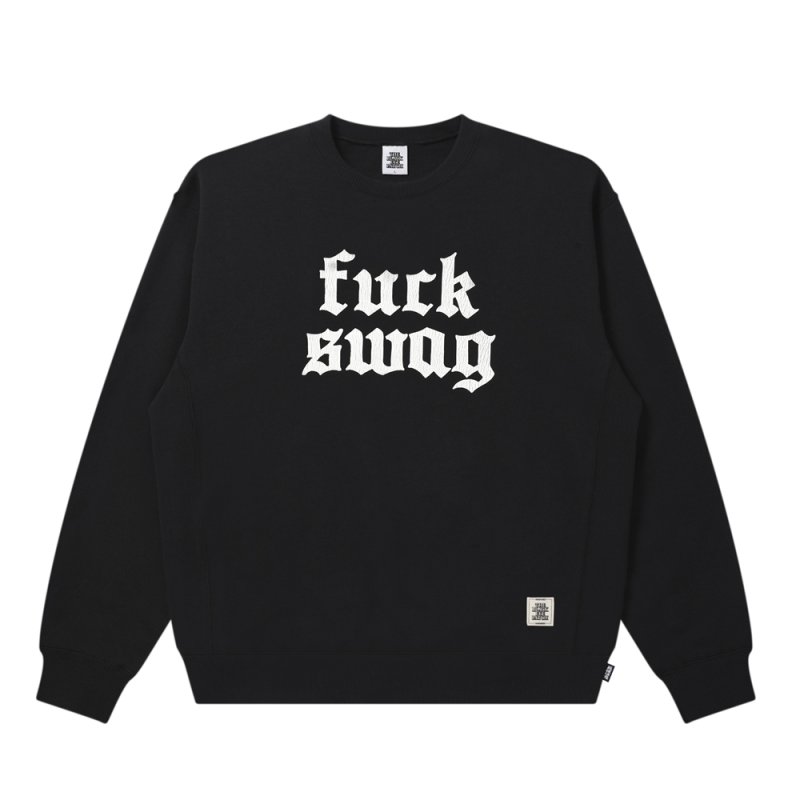 画像1: BlackEyePatch/FUCK SWAG CREW SWEAT(BLACK)