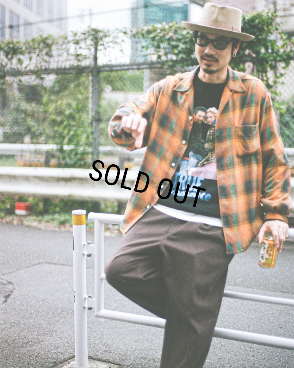 画像3: WACKO MARIA/OMBRE CHECK OPEN COLLAR SHIRT（ORANGE）［オンブレチェックオープンカラーシャツ-26秋冬］ (3)
