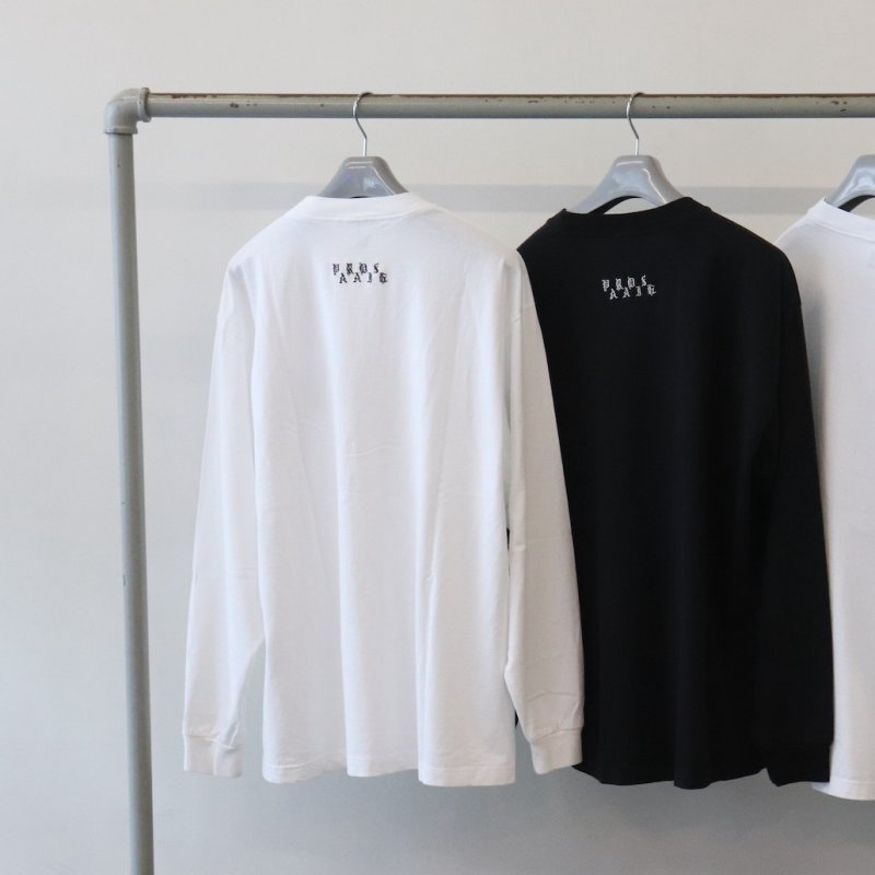 WACKO MARIA/WASHED HEAVY WEIGHT LONG SLEEVE T-SHIRT（WHITE）［刺繍
