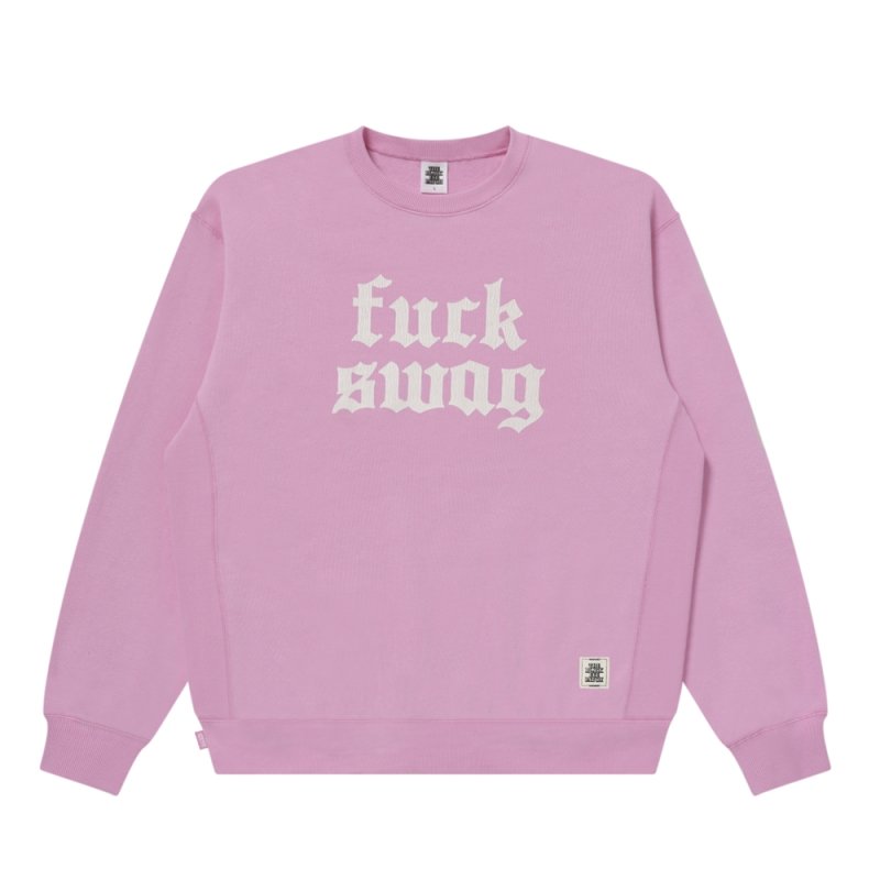 画像1: BlackEyePatch/FUCK SWAG CREW SWEAT(PINK)