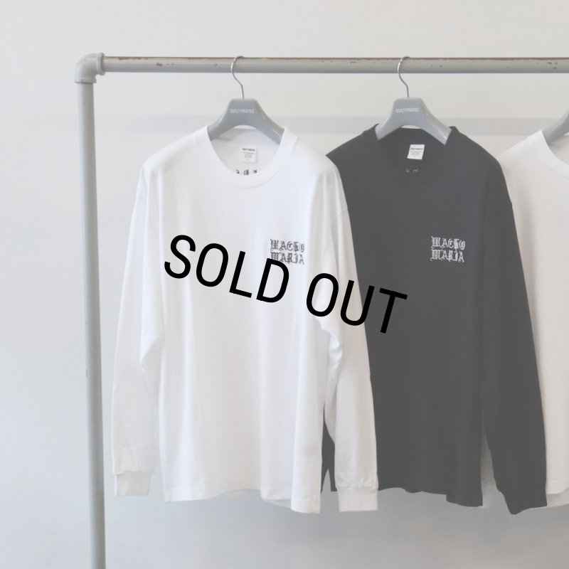 WACKO MARIA/WASHED HEAVY WEIGHT LONG SLEEVE T-SHIRT（BLACK）［刺繍