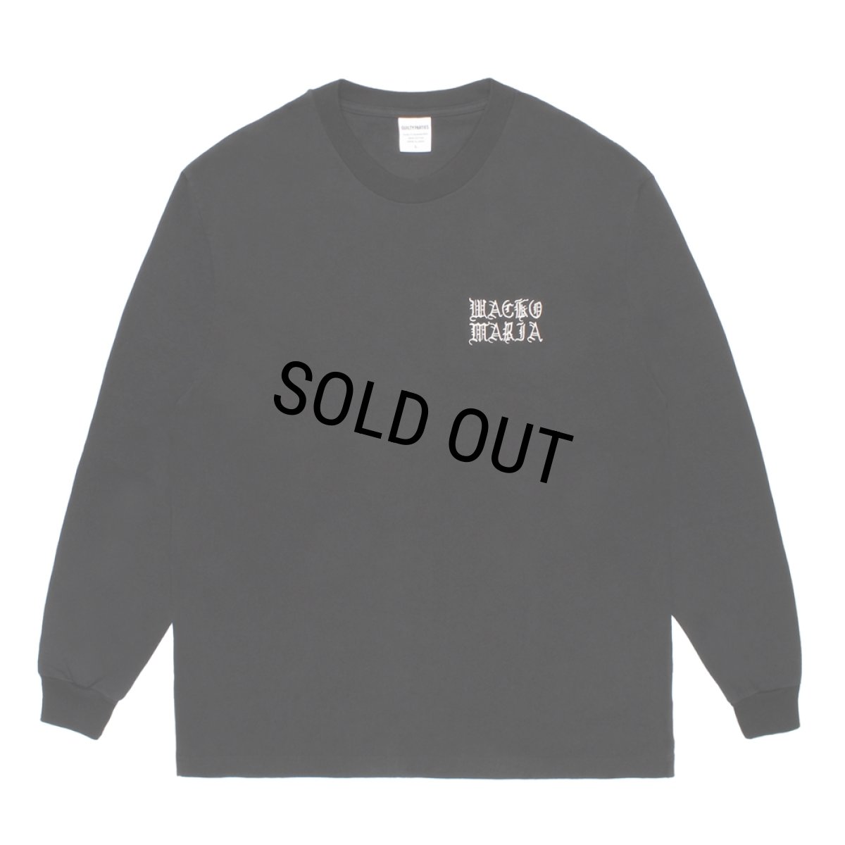 画像1: WACKO MARIA/WASHED HEAVY WEIGHT LONG SLEEVE T-SHIRT（BLACK）［刺繍長袖T-26秋冬］ (1)
