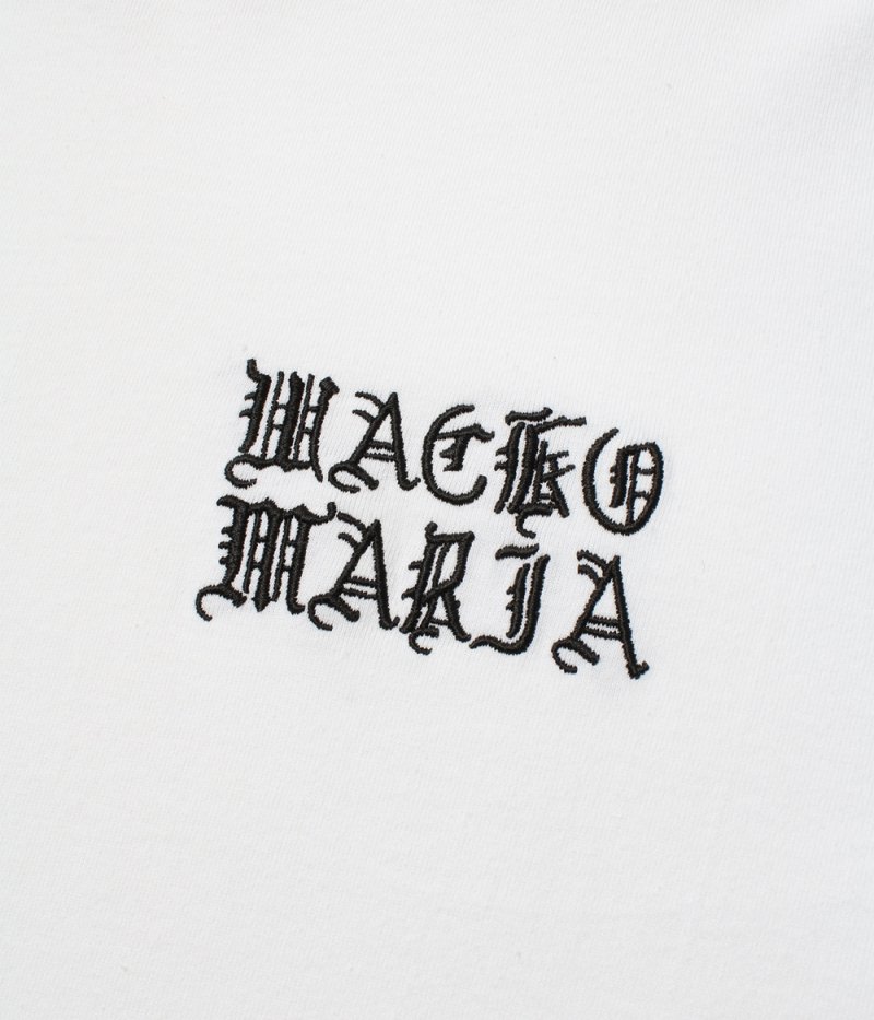 画像3: WACKO MARIA/WASHED HEAVY WEIGHT LONG SLEEVE T-SHIRT（WHITE）［刺繍長袖T-26秋冬］