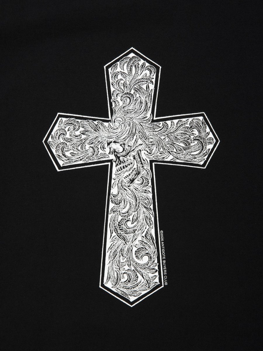 画像5: ANTIDOTE BUYERS CLUB/ASIC Crewneck Sweatshirt（Leaf Skull）（Pure Black） (5)