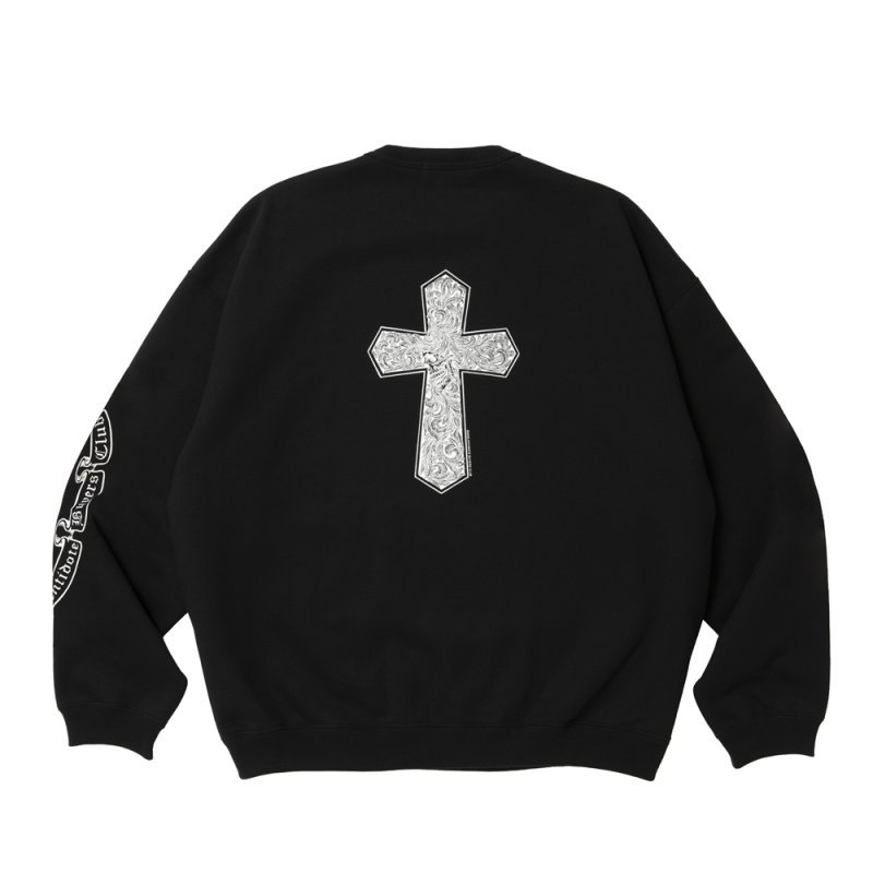 画像2: ANTIDOTE BUYERS CLUB/ASIC Crewneck Sweatshirt(Leaf Skull)(Pure Black)