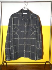 画像2: exodus brand/有刺鉄線 OPEN COLLAR L/S SHIRT（BLACK）［有刺鉄線オープンカラーシャツ-26秋冬］ (2)