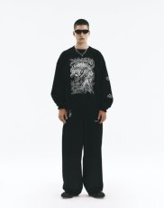 画像6: ANTIDOTE BUYERS CLUB/ASIC Crewneck Sweatshirt（Leaf Skull）（Pure Black） (6)