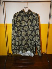 画像2: exodus brand/BUDS PAISLEY REGULAR COLLAR SHIRT（BLACK）［バッズペイズリーレギュラーカラーシャツ-26秋冬］ (2)