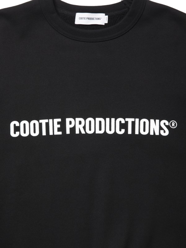 COOTIE PRODUCTIONS/Plain Sweat Crew - LOGO（Black）［プレーン