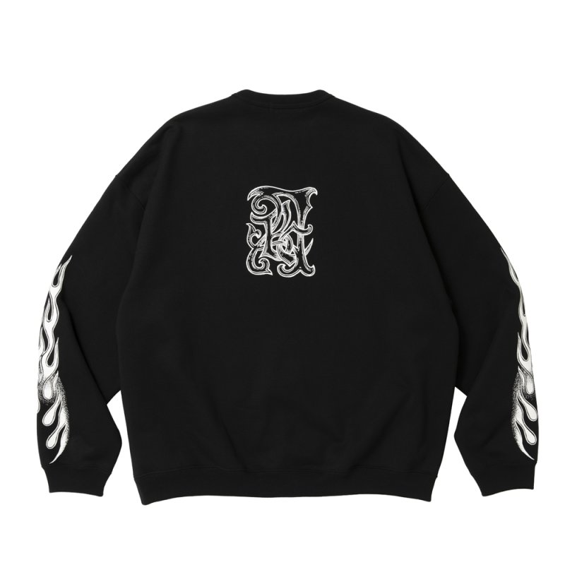 画像2: ANTIDOTE BUYERS CLUB/ASIC Crewneck Sweatshirt(Reaper)(Pure Black)