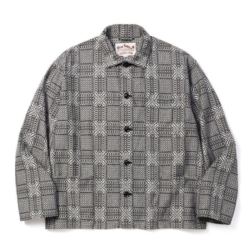画像1: CALEE/JACQUARD COVERALL（BLACK）［ジャガードカバーオール-26秋冬］