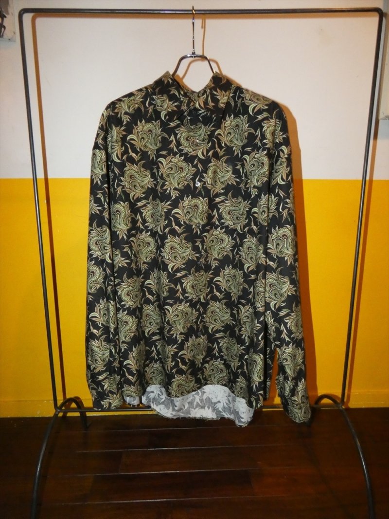 画像2: exodus brand/BUDS PAISLEY REGULAR COLLAR SHIRT（BLACK）［バッズペイズリーレギュラーカラーシャツ-26秋冬］