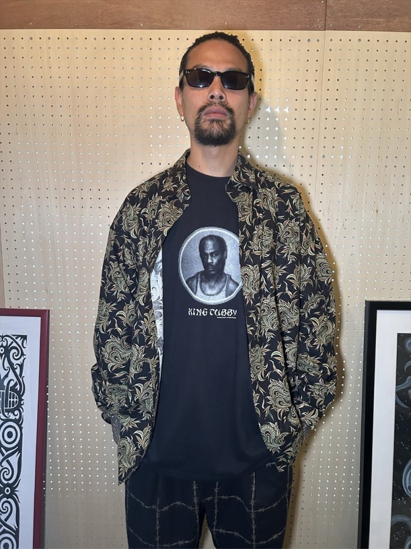 画像3: exodus brand/BUDS PAISLEY REGULAR COLLAR SHIRT（BLACK）［バッズペイズリーレギュラーカラーシャツ-26秋冬］