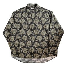 画像1: exodus brand/BUDS PAISLEY REGULAR COLLAR SHIRT（BLACK）［バッズペイズリーレギュラーカラーシャツ-26秋冬］ (1)