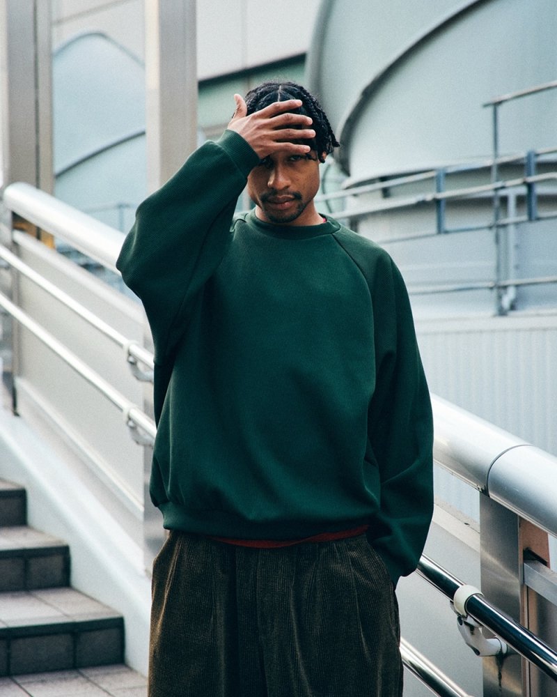 画像2: TIGHTBOOTH/WAFFLE CREW KNIT（Forest）［ワッフルクルーニット-26秋冬］