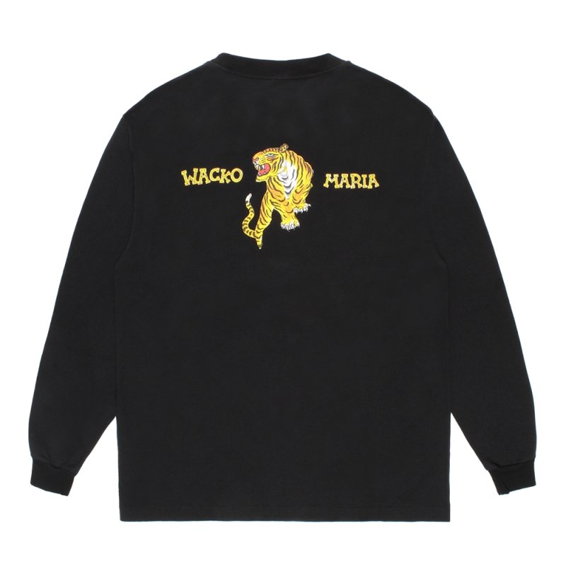 画像2: WACKO MARIA/TIM LEHI / WASHED HEAVY WEIGHT LONG SLEEVE T-SHIRT（BLACK）［刺繍+プリント長袖T-26秋冬］