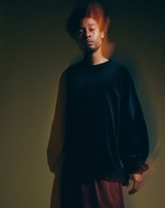 画像2: TIGHTBOOTH/VELOUR L/S CREW（Black）［ベロアクルー-26秋冬］ (2)