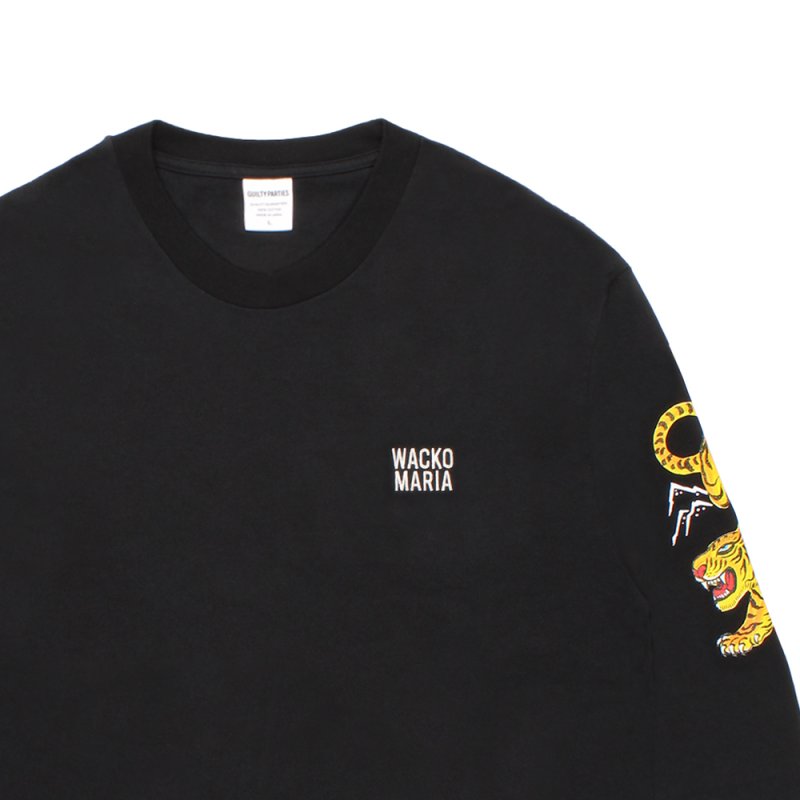 画像2: WACKO MARIA/TIM LEHI / WASHED HEAVY WEIGHT LONG SLEEVE T-SHIRT（BLACK）［刺繍+プリント長袖T-26秋冬］