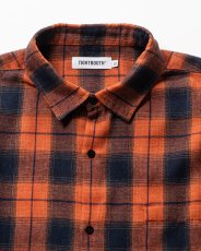 画像2: TIGHTBOOTH/PLAID FLANNEL L/S SHIRT（Navy/Orange）［チェックフランネルシャツ-26秋冬］ (2)