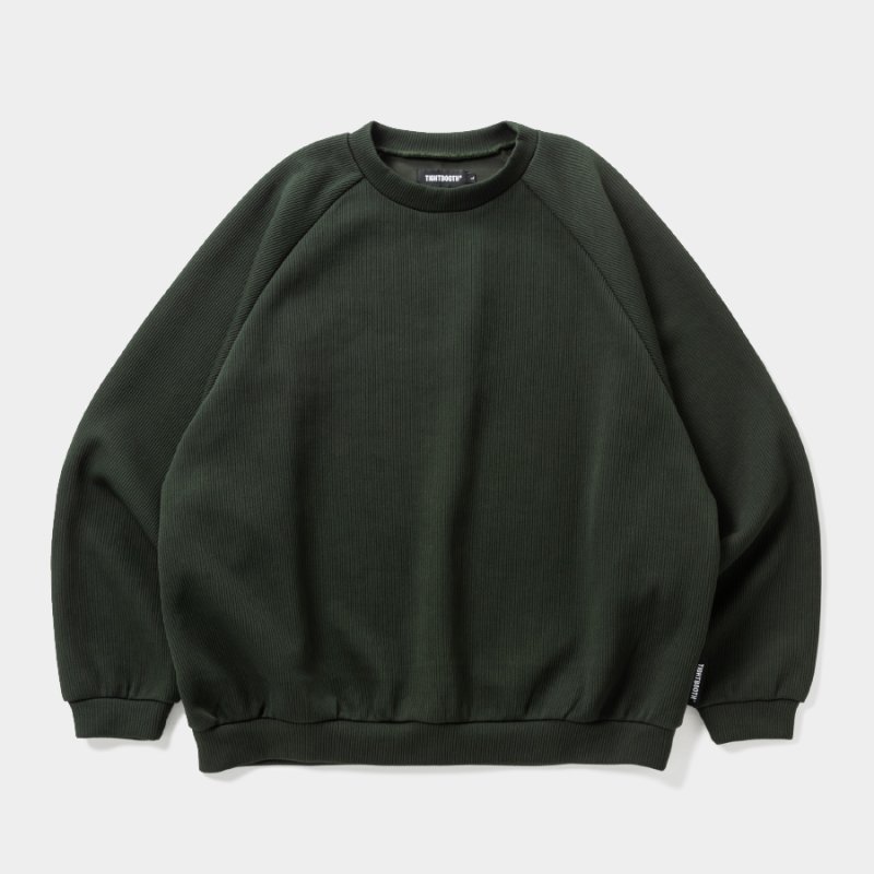 画像1: TIGHTBOOTH/WAFFLE CREW KNIT（Forest）［ワッフルクルーニット-26秋冬］