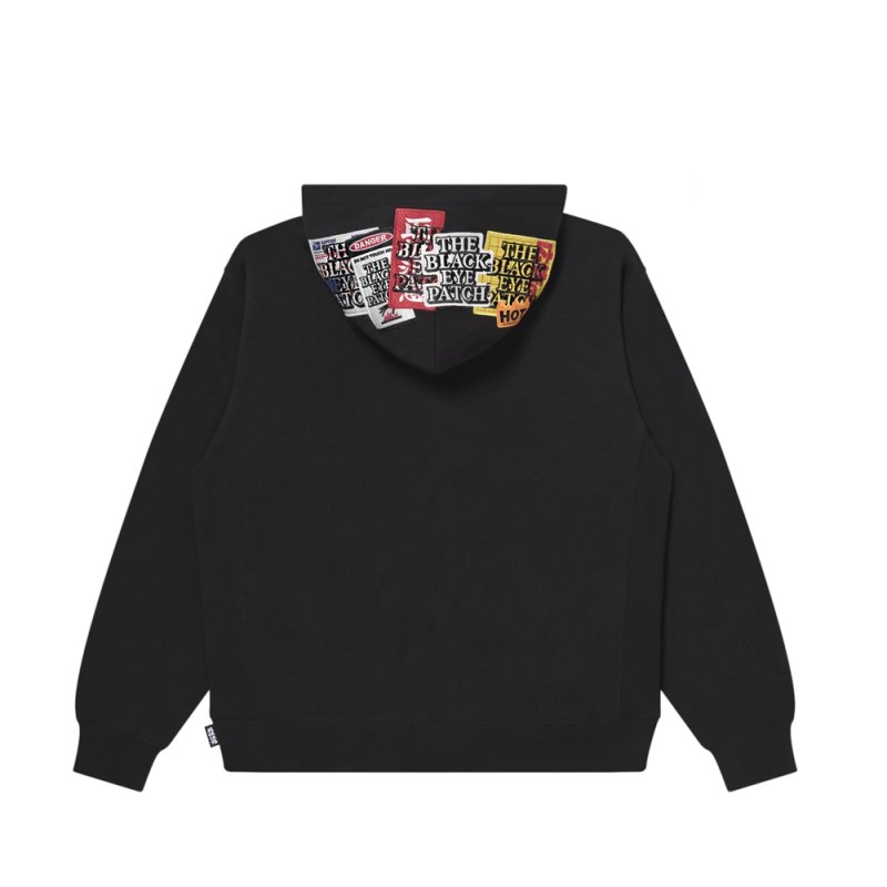 画像2: BlackEyePatch/ASSORTED LABELS EMBROIDERED HOODIE(BLACK)