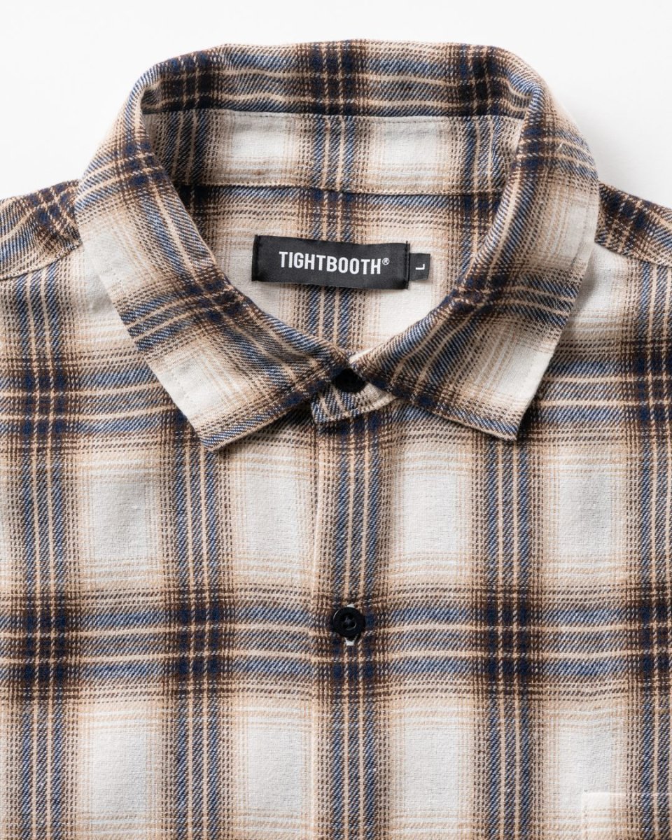 画像3: TIGHTBOOTH/PLAID FLANNEL L/S SHIRT（White/Navy）［チェックフランネルシャツ-26秋冬］ (3)