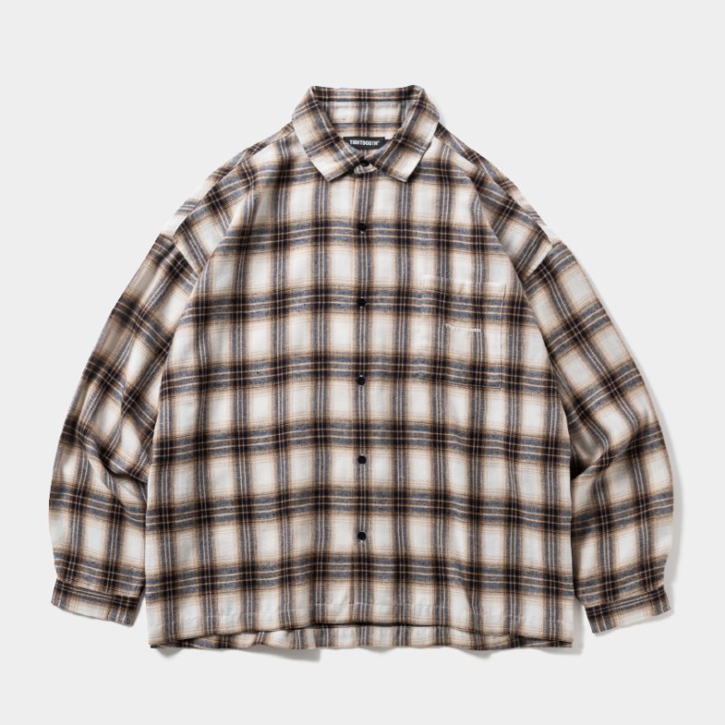 画像1: TIGHTBOOTH/PLAID FLANNEL L/S SHIRT（White/Navy）［チェックフランネルシャツ-26秋冬］