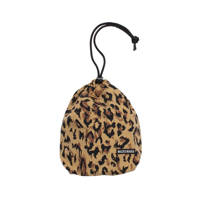 画像1: WACKO MARIA/LEOPARD DRAWSTRING POUCH（BEIGE）［レオパードドローストリングポーチ-26秋冬］