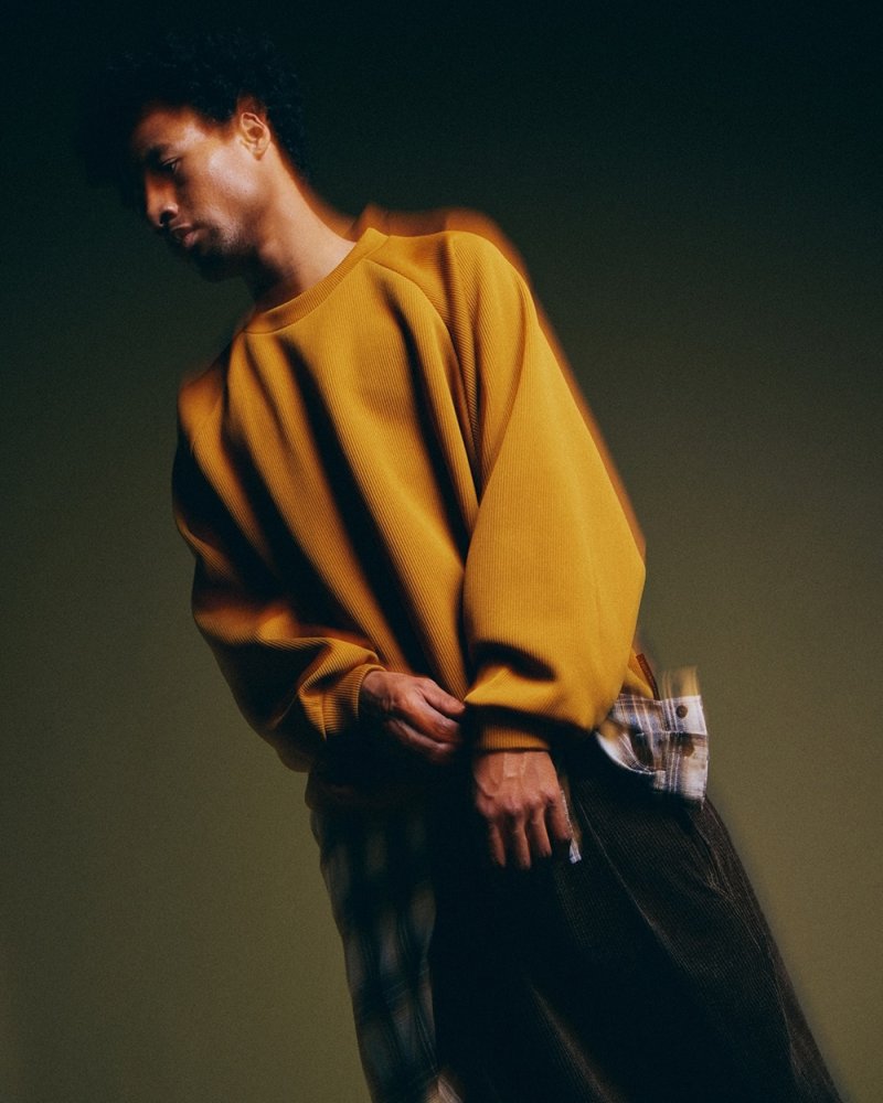 画像3: TIGHTBOOTH/WAFFLE CREW KNIT（Mustard）［ワッフルクルーニット-26秋冬］