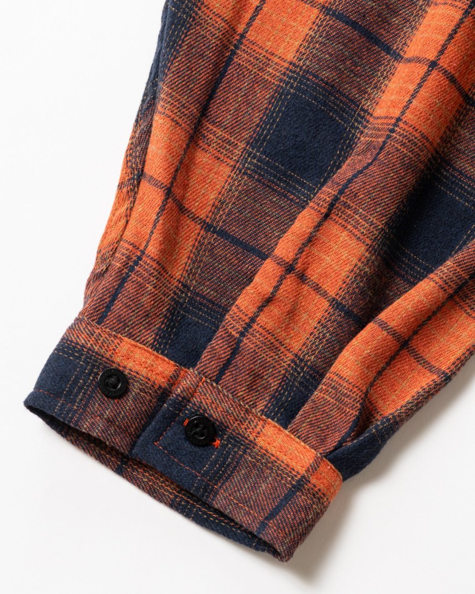 画像6: TIGHTBOOTH/PLAID FLANNEL L/S SHIRT（Navy/Orange）［チェックフランネルシャツ-26秋冬］ (6)