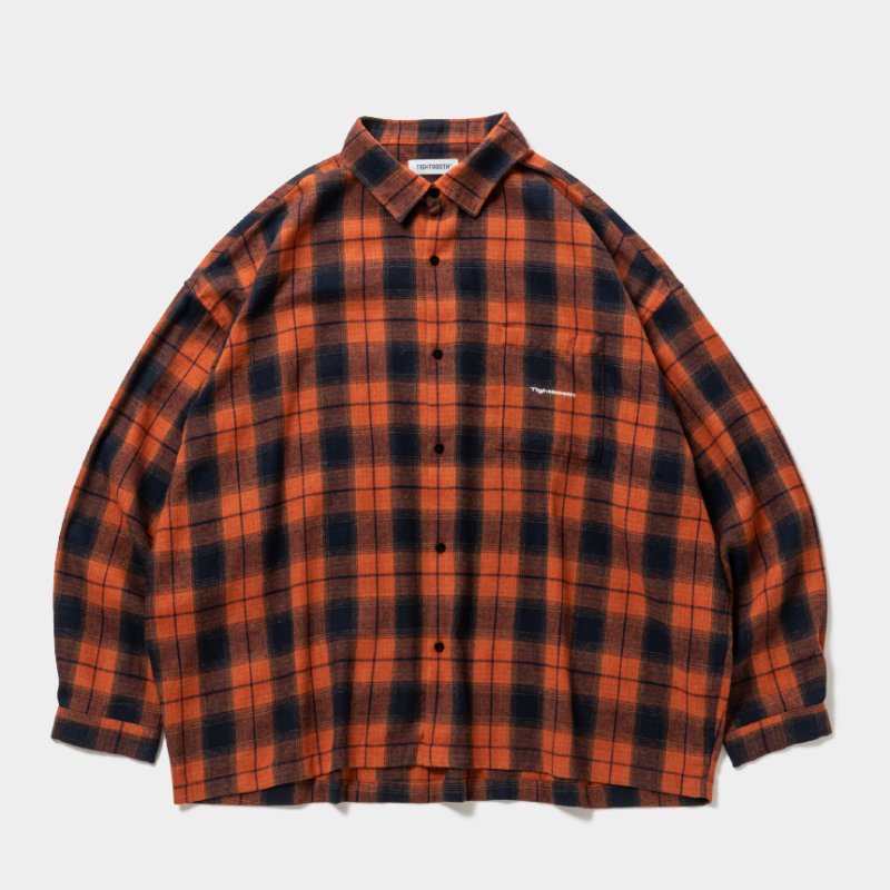 画像1: TIGHTBOOTH/PLAID FLANNEL L/S SHIRT（Navy/Orange）［チェックフランネルシャツ-26秋冬］