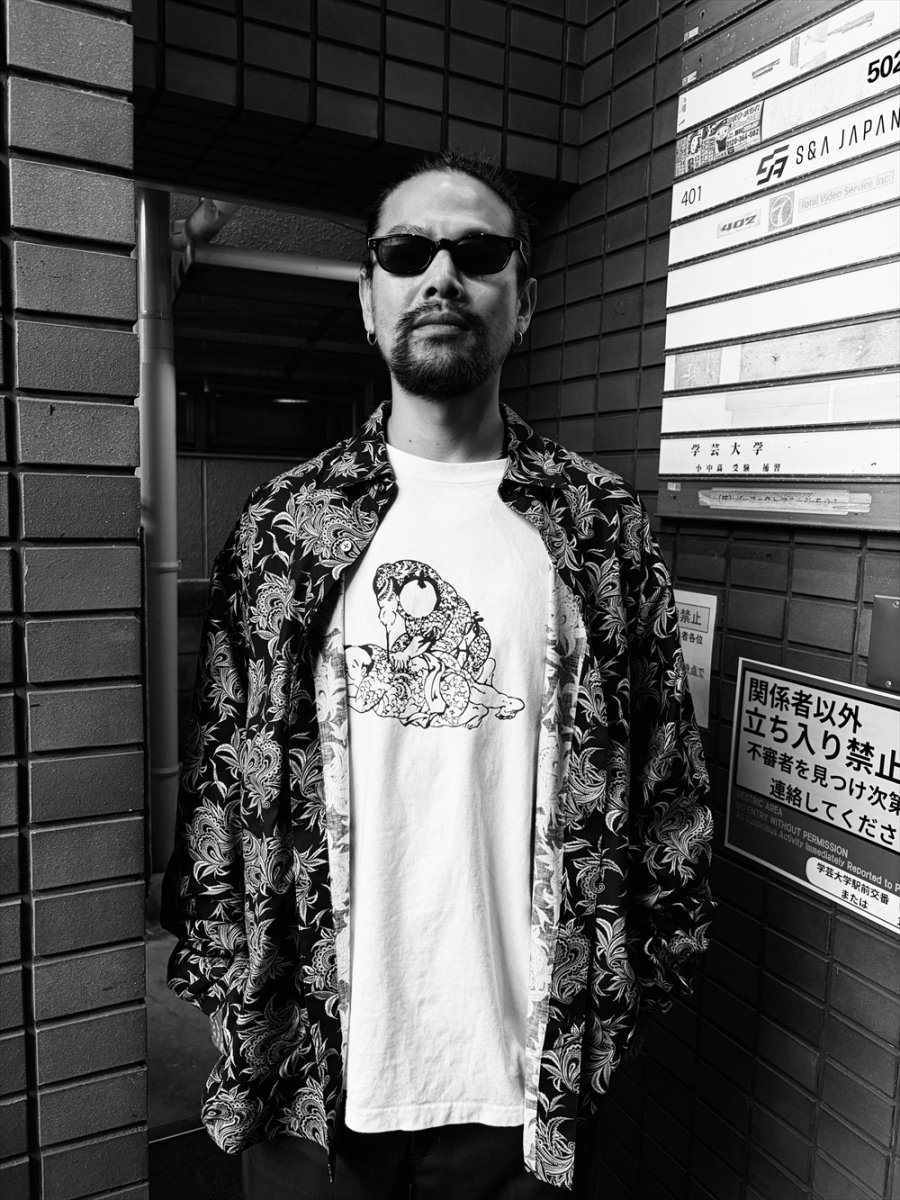 画像4: exodus brand/BUDS PAISLEY REGULAR COLLAR SHIRT（BLACK）［バッズペイズリーレギュラーカラーシャツ-26秋冬］ (4)