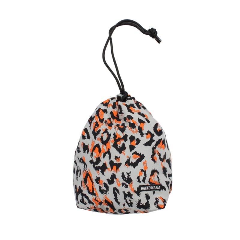 画像1: WACKO MARIA/LEOPARD DRAWSTRING POUCH（GRAY）［レオパードドローストリングポーチ-26秋冬］