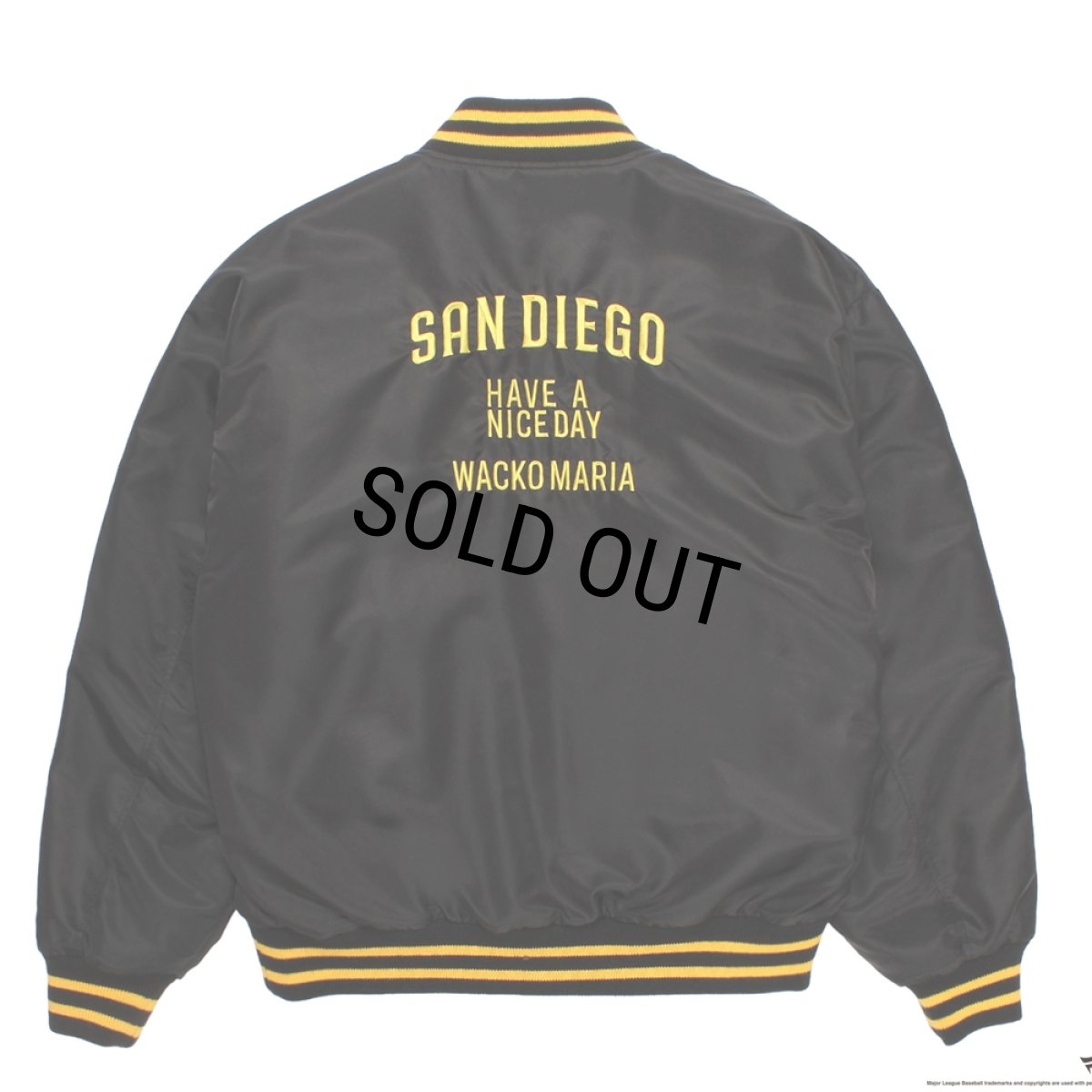 画像2: WACKO MARIA/MLB / REVERSIBLE VARSITY JACKET（BLACK/BEIGE）［リバーシブルヴァーシティJKT-26秋冬］ (2)