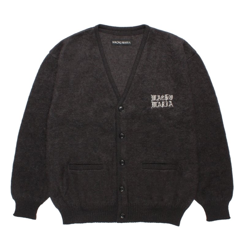 画像1: WACKO MARIA/MOHAIR KNIT CARDIGAN（CHARCOAL）［モヘアカーディガン-26秋冬］