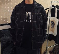 画像4: exodus brand/有刺鉄線 OPEN COLLAR L/S SHIRT（BLACK）［有刺鉄線オープンカラーシャツ-26秋冬］ (4)