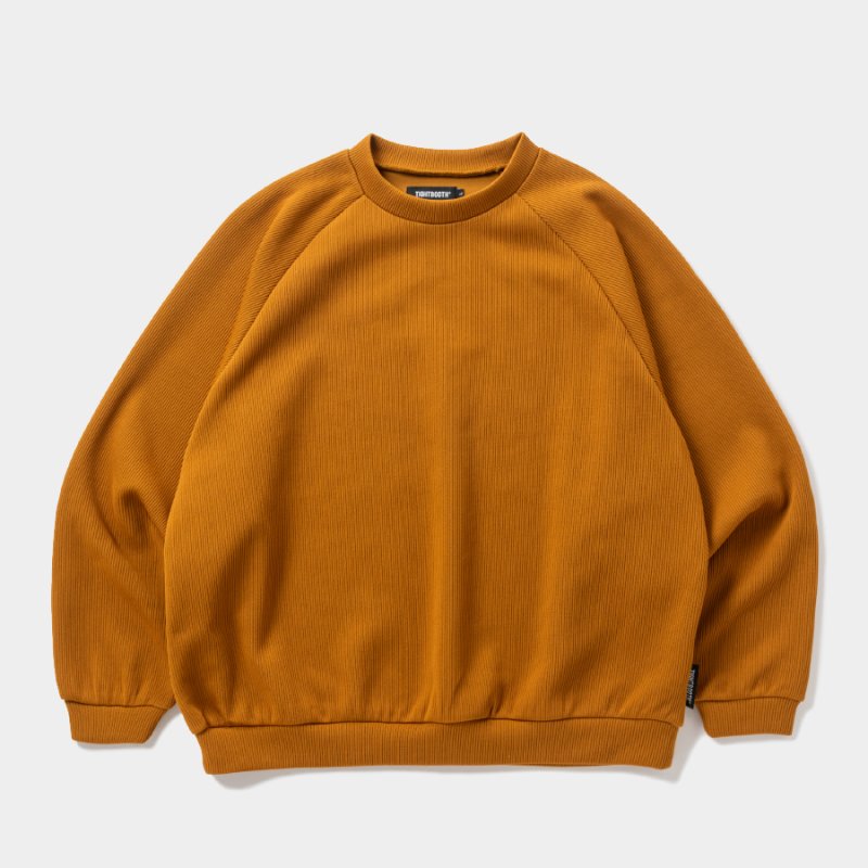 画像1: TIGHTBOOTH/WAFFLE CREW KNIT（Mustard）［ワッフルクルーニット-26秋冬］