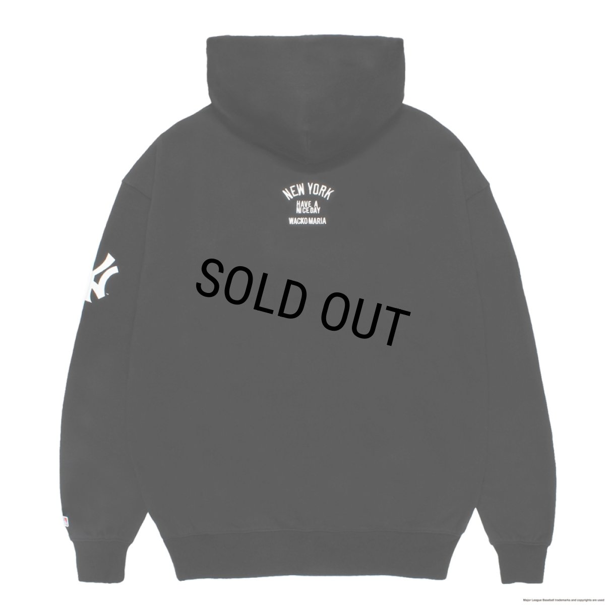 画像2: WACKO MARIA/MLB / HOODED SWEAT SHIRT（BLACK）［プルオーバーパーカー-26秋冬］ (2)