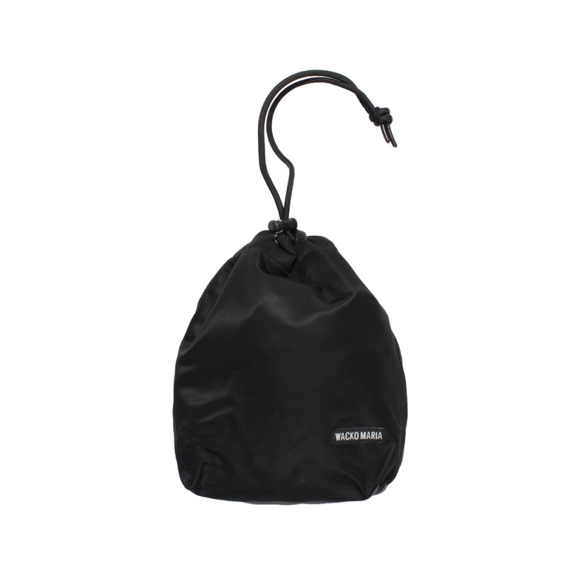 画像1: WACKO MARIA/NYLON DRAWSTRING POUCH（BLACK）［ナイロンドローストリングポーチ-26秋冬］