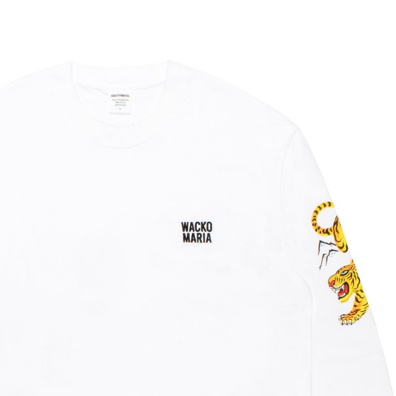 画像2: WACKO MARIA/TIM LEHI / WASHED HEAVY WEIGHT LONG SLEEVE T-SHIRT（WHITE）［刺繍+プリント長袖T-26秋冬］