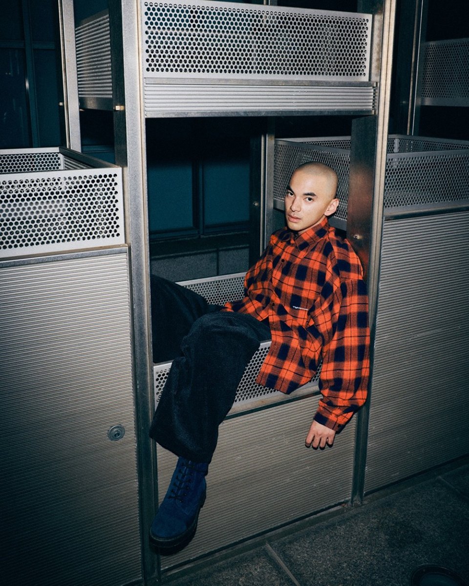 画像8: TIGHTBOOTH/PLAID FLANNEL L/S SHIRT（Navy/Orange）［チェックフランネルシャツ-26秋冬］ (8)