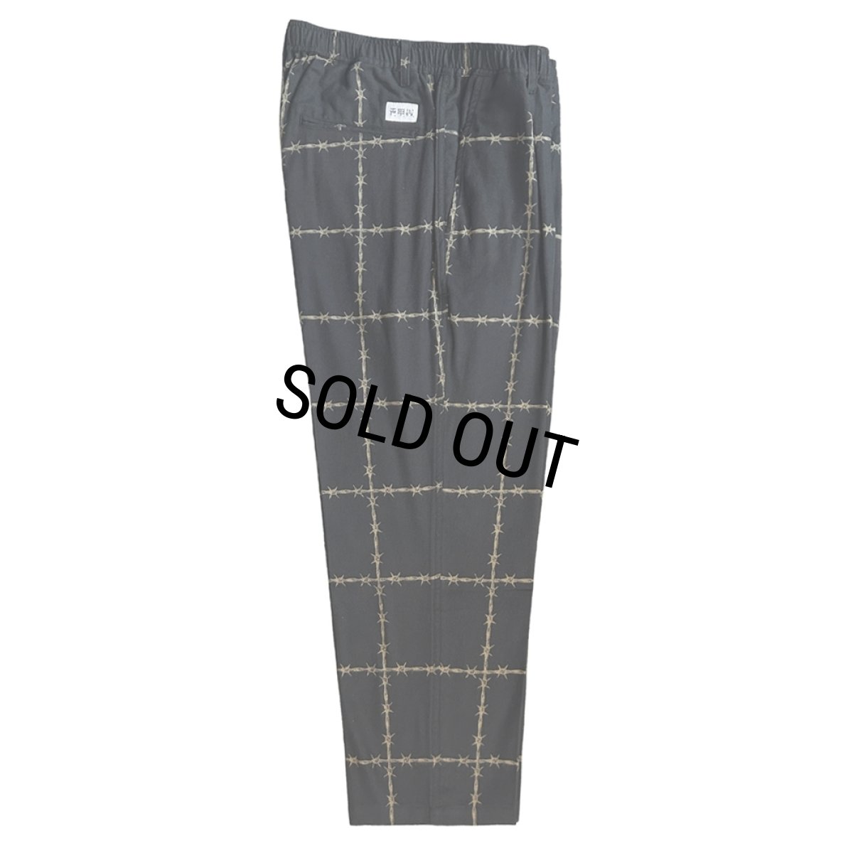 画像1: exodus brand/有刺鉄線CHECK EASY PANTS（BLACK）［有刺鉄線チェックイージーパンツ-26秋冬］ (1)