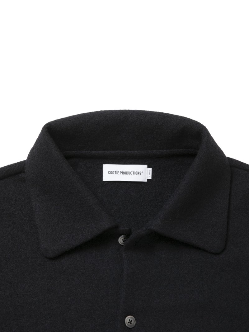 画像3: COOTIE PRODUCTIONS/W/N Boucle Polo Cardigan（Black）［ウールブークレポロカーディガン-26秋冬］