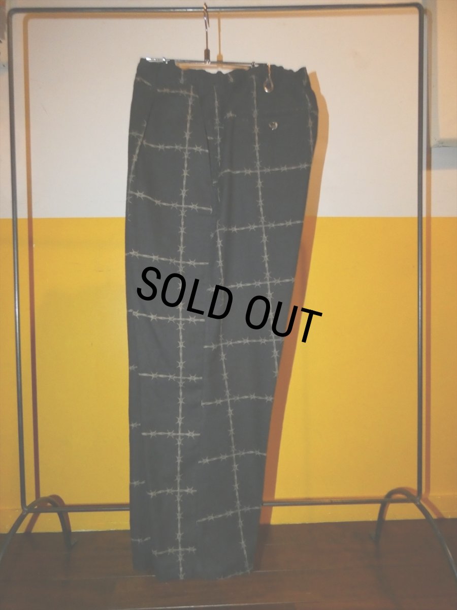 画像3: exodus brand/有刺鉄線CHECK EASY PANTS（BLACK）［有刺鉄線チェックイージーパンツ-26秋冬］ (3)