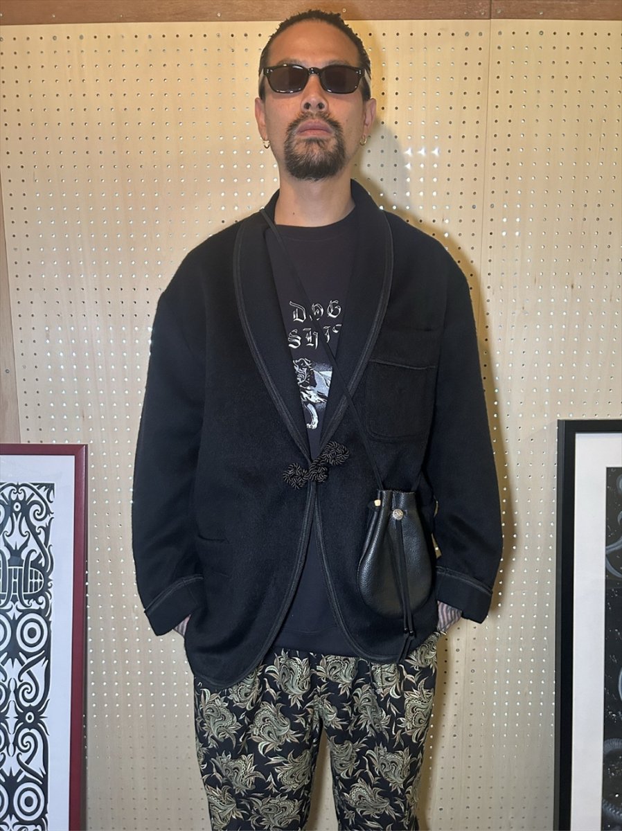 画像4: exodus brand/BUDS PAISLEY EASY PANTS（BLACK）［バッズペイズリーイージーパンツ-26秋冬］ (4)