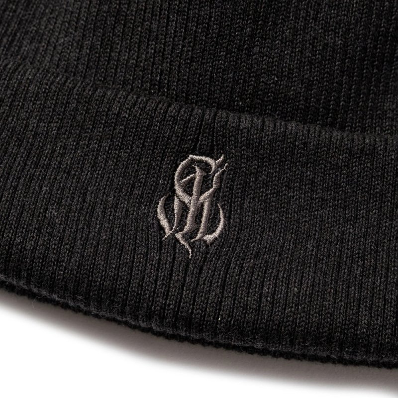 画像2: CALEE/CAL NT LOGO KNIT CAP（HEATHER BLACK）［ニットキャップ-26秋冬］
