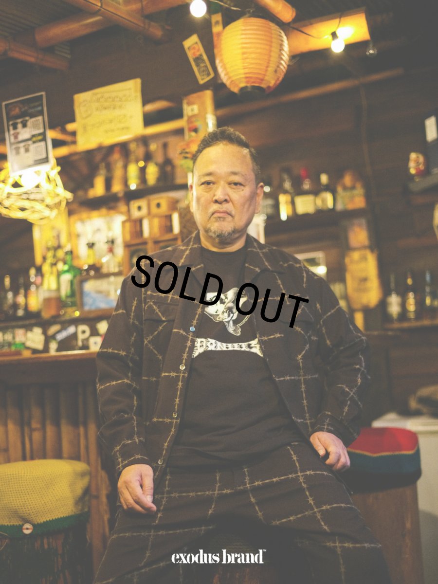 画像5: exodus brand/有刺鉄線CHECK EASY PANTS（BLACK）［有刺鉄線チェックイージーパンツ-26秋冬］ (5)