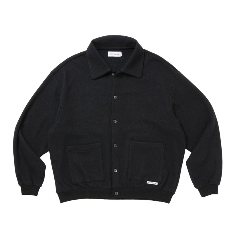 画像1: COOTIE PRODUCTIONS/W/N Boucle Polo Cardigan（Black）［ウールブークレポロカーディガン-26秋冬］