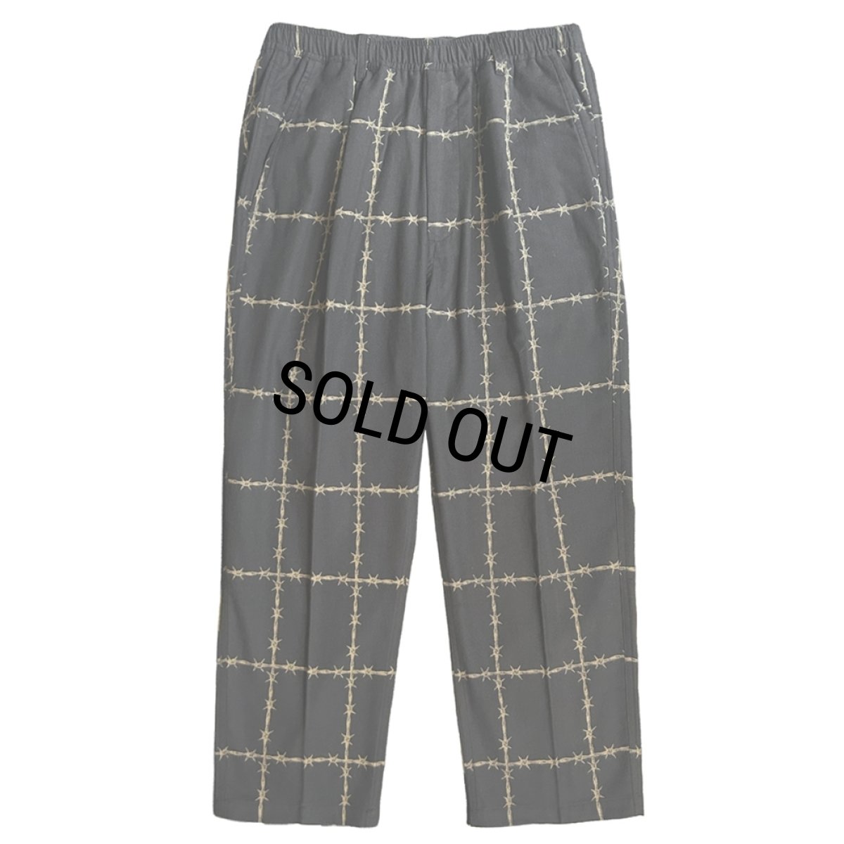 画像2: exodus brand/有刺鉄線CHECK EASY PANTS（BLACK）［有刺鉄線チェックイージーパンツ-26秋冬］ (2)